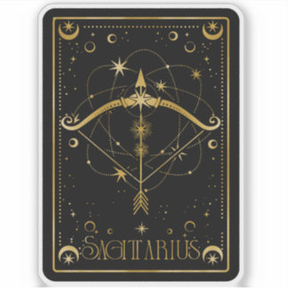 Zodiac Sagittarius Astrología Pegatina blanco y ne