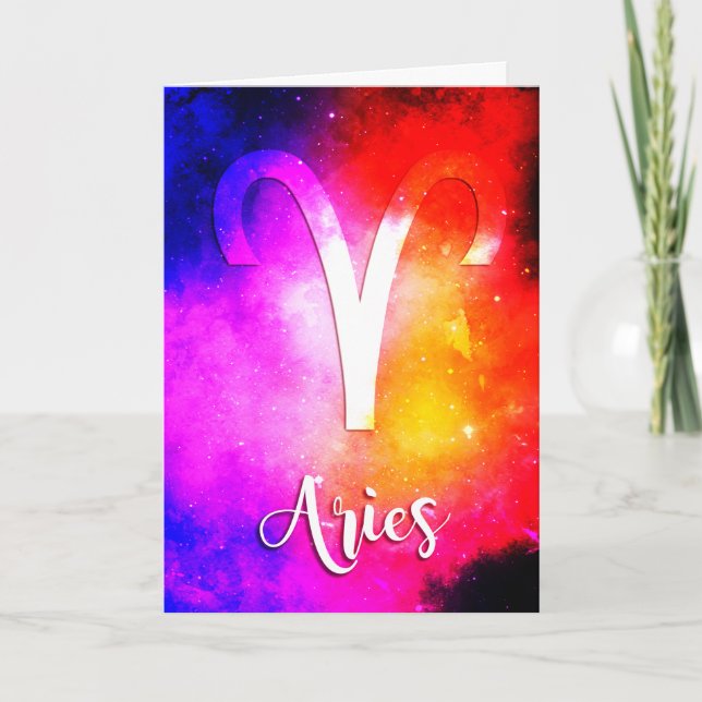 Zodiac : Tarjeta de cumpleaños Aries Space Candy (Anverso)