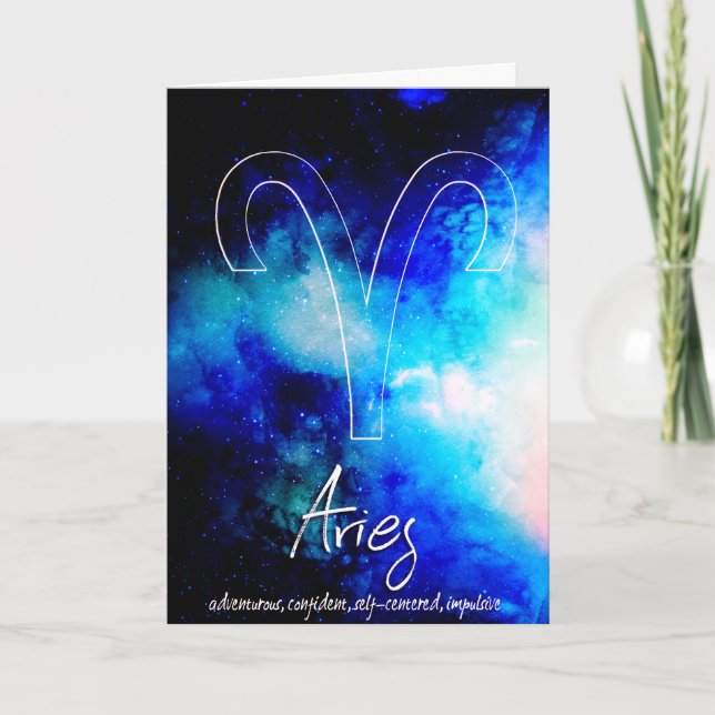 Zodiac : Tarjeta de cumpleaños Aries Traits (Anverso)