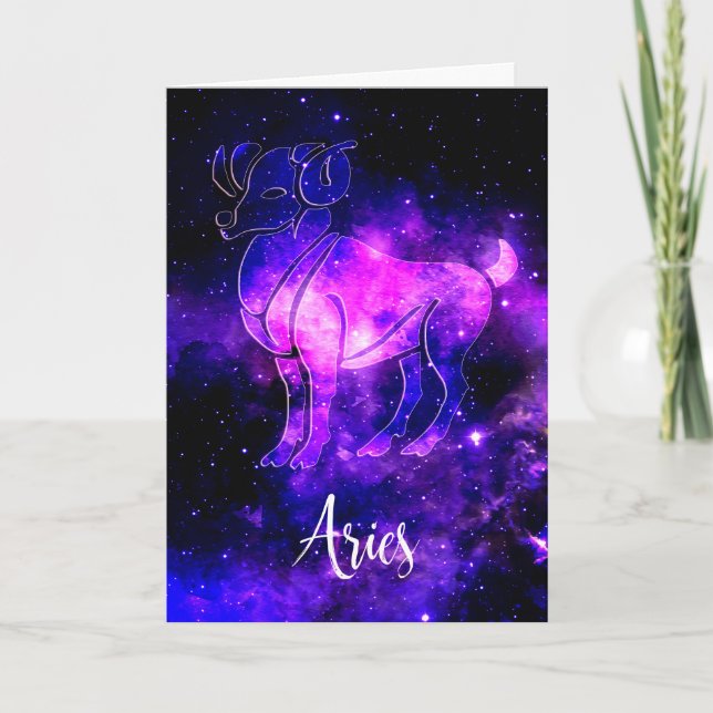 Zodiac : Tarjeta de cumpleaños de Aries (Anverso)