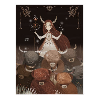 Zodiac Taurus por Alexandra Dikaia Poster