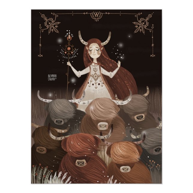 Zodiac Taurus por Alexandra Dikaia Poster (Anverso)