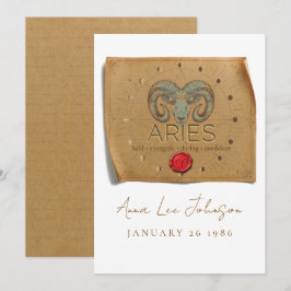 ZODIACO - Aries - Tarjeta de cumpleaños personaliz