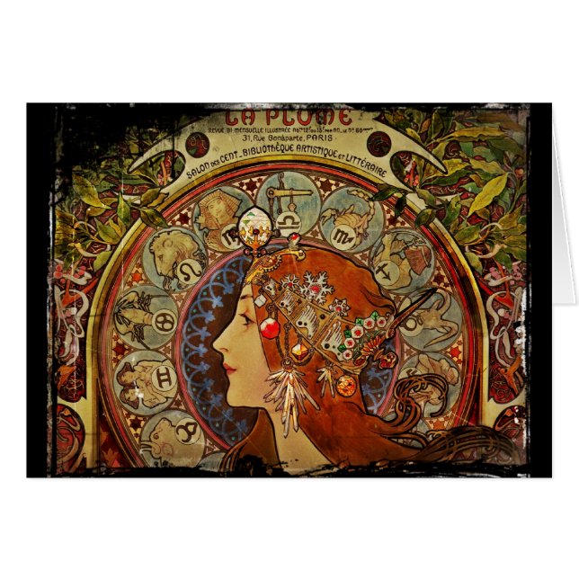 Zodiak Woman de Mucha (Anverso (Horizontal))
