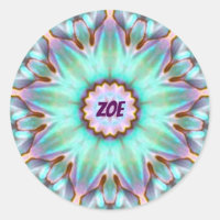 ZOE ~ Fractal Pegatina de la concha Paua personali