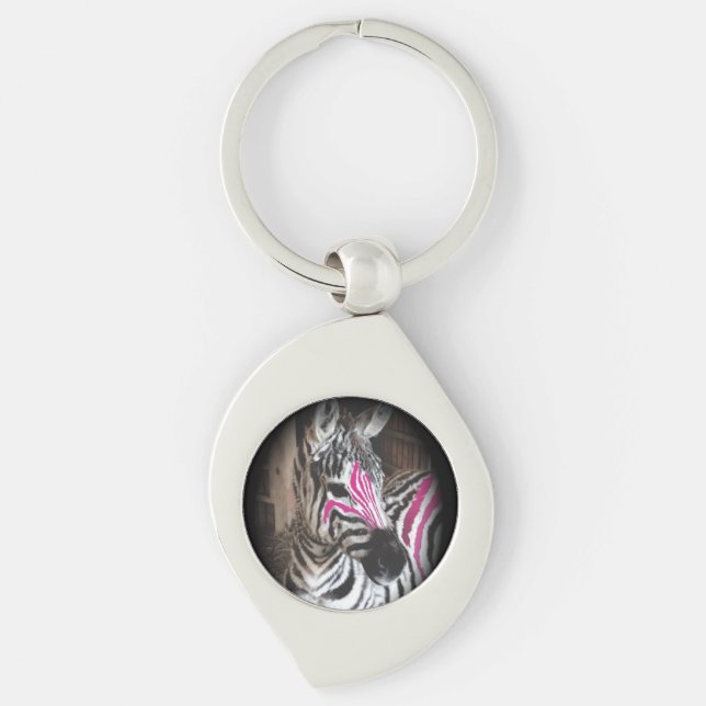 Zola el llavero del metal de la cebra (Anverso)