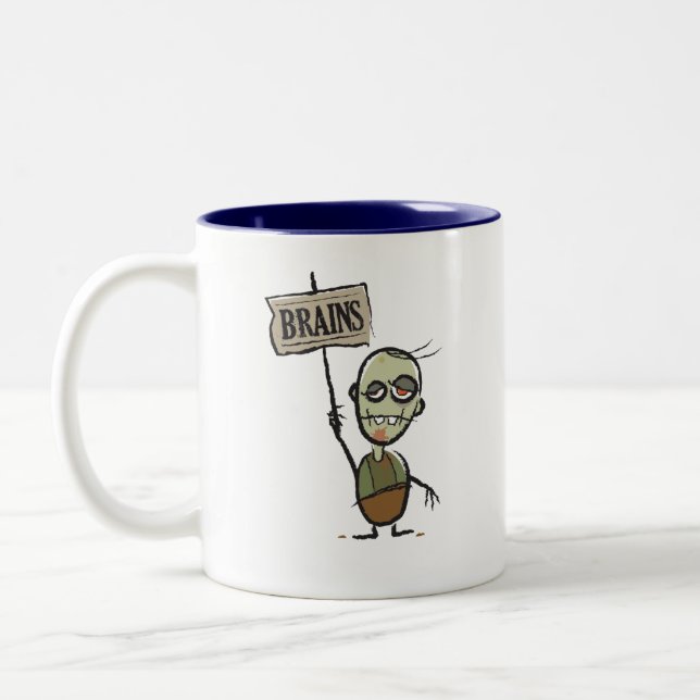 Zombi con la taza del Dos-Tono del Rótulo de los (Izquierda)
