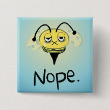 Zombie Bee/Zom-BEE - Dame NOPE. botón Cuadrado