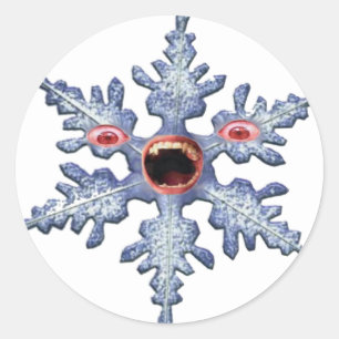 ¡Zombie con copas de nieve! Pegatinas redondos con