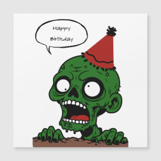 Zombie con sombrero de fiesta Feliz cumpleaños