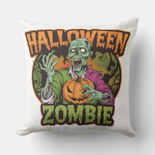 Zombie de Halloween con Cojín decorativo de calaba