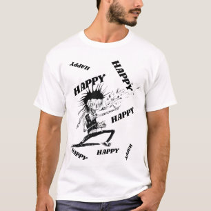 ZOMBIE FELIZ, CAMISETA BLANCA DE HOMBRE