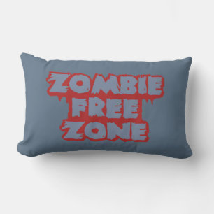 Zombie Free Zone personalizado tirando almohada