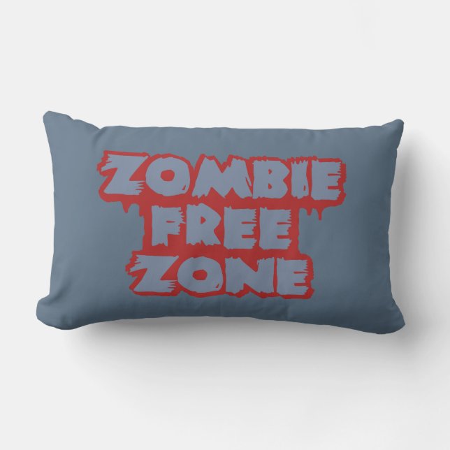 Zombie Free Zone personalizado tirando almohada (Anverso)