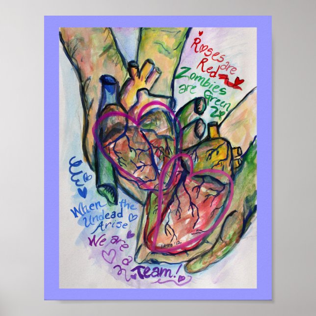 Zombie Love Poem Pintura de arte Posters de impres (Frente)