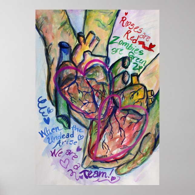 Zombie Love Poem Pintura de arte Posters impresion (Frente)
