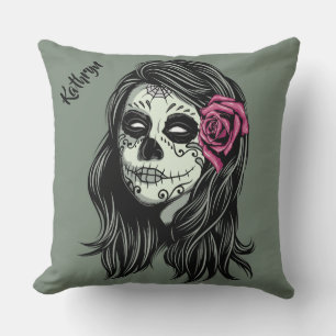 Zombie Mujer nombre personalizado y almohadas de l