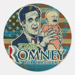Zombie Romney Pegatina Set