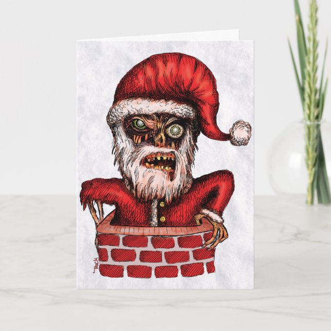 Zombie Santa - Tarjeta de saludo (Anverso)