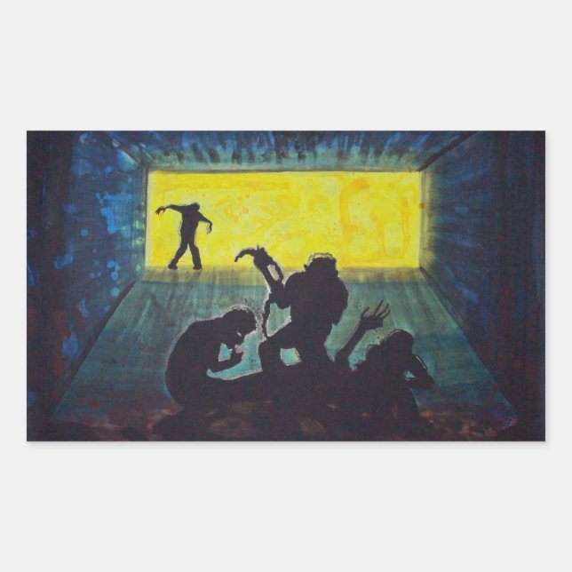 Zombie Silhouette pegatinas de terror de arte oscu (Anverso)