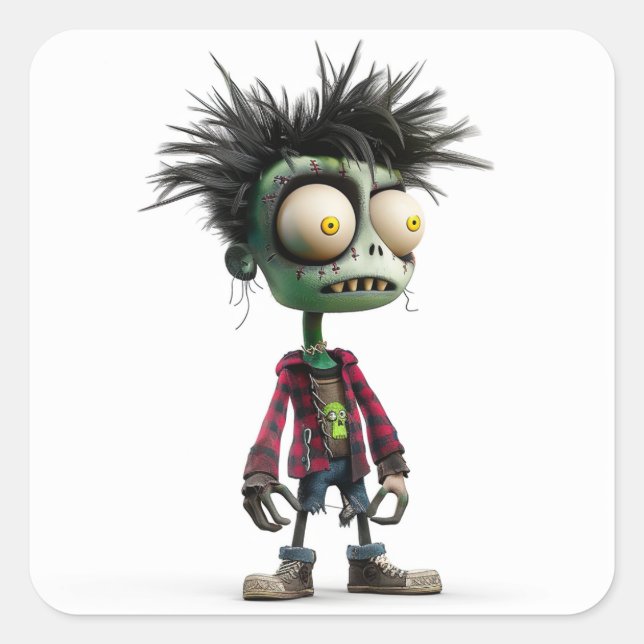 Zombo Kid - Punk Pegatina no muerto (Anverso)