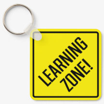 Zona de aprendizaje! Llavero metálico cuadrado