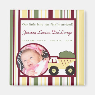 Zona de construcción imán de Invitación para bebés