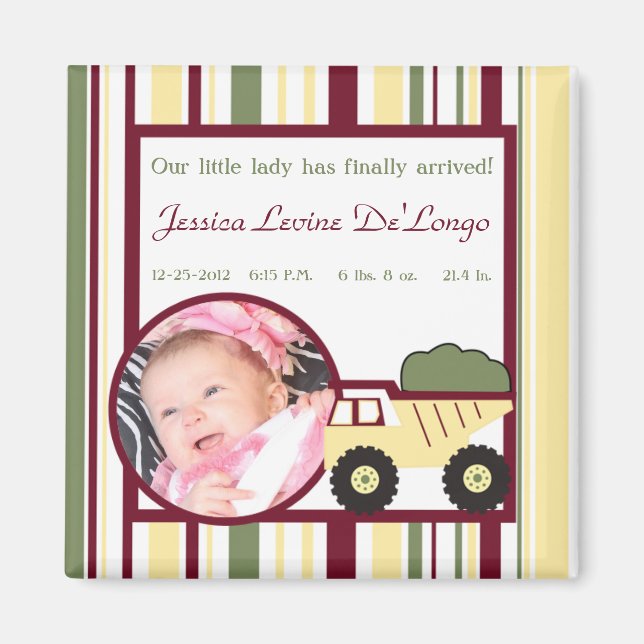 Zona de construcción imán de Invitación para bebés (Frente)