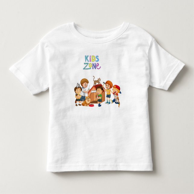 Zona infantil , encantadora camiseta impresa para  (Anverso)