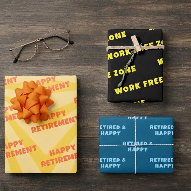 Zona Libre de Trabajo Divertido Jubilado Papel de  (Happy Retirement gift wrap just for you)