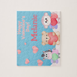 Zoo Animal Valentine's Day Custom Kid Puzzle 