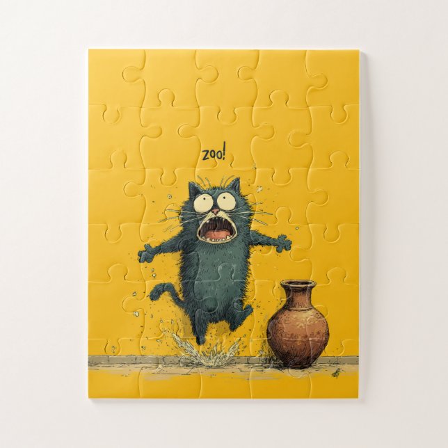 ¡ZOO! Splash de gato asustado - Rompecabezas diver (Vertical)