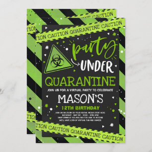 Zoom virtual de invitación de cumpleaños de cuaren