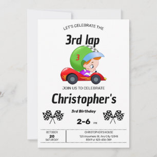 Zooming Racer Birthday Invitación