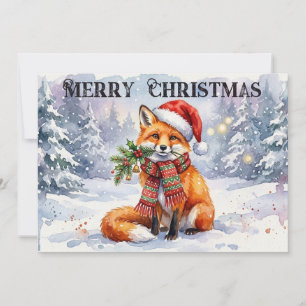 Zorro de Navidad en Acuarela