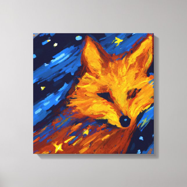 ZORRO DE NOCHE ESTRELLADO IV | ARTE MURAL DE FAUNA (Anverso)