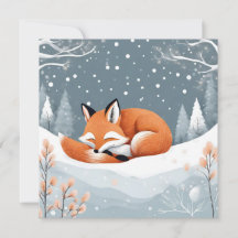 Zorro Durmiendo En Nieve Navidad Naturaleza Invern