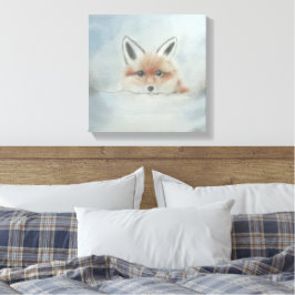 Zorro en arte de lienzo de invierno