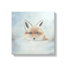 Zorro en arte de lienzo de invierno