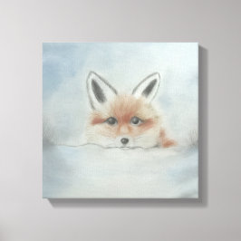 Zorro en arte de lienzo de invierno