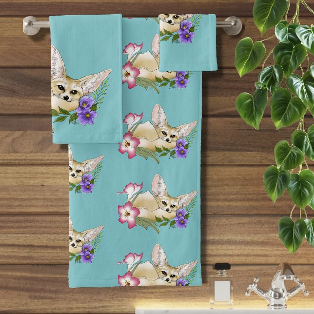 Zorro Fennec Flores Rosadas Purpura Lindas Botánic (Subido por el creador)