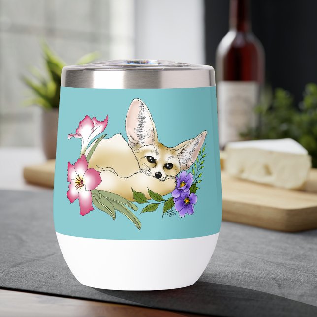 Zorro Fennec Flores Rosadas Purpura Lindas Botánic (Subido por el creador)