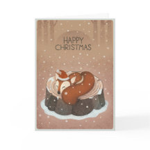 Zorro festivo. Tarjeta de Navidad del Bosque Profu
