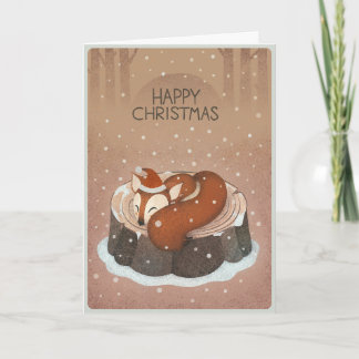 Zorro festivo. Tarjeta de Navidad del Bosque Profu