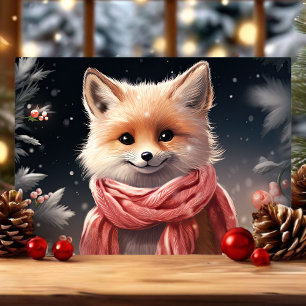 Zorro Lindo con Bufanda Navidad