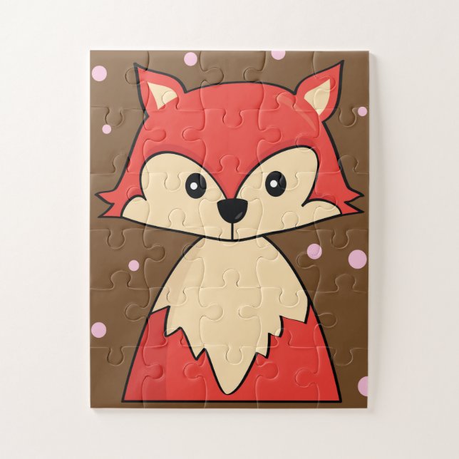 Zorro Rojo Adorable | Rompecabezas para Niños (Vertical)