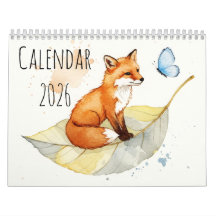 Zorro y una mariposa  Calendario