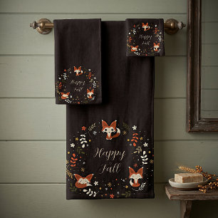 Zorros de otoño con texto personalizable