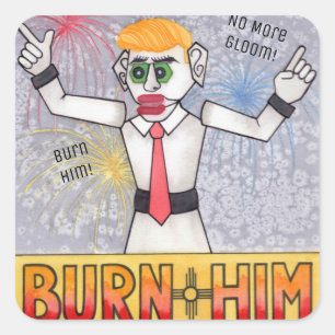 ¡Zozobra Santa Fe, NM Gloom Away! Hoja 20 Pegatina