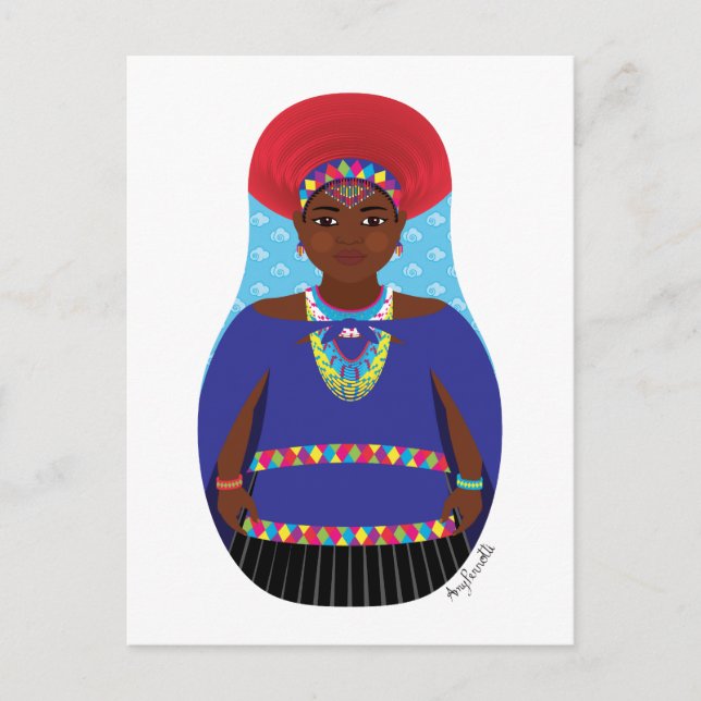 Zulu, postal sudafricana de Matryoshka (Anverso)